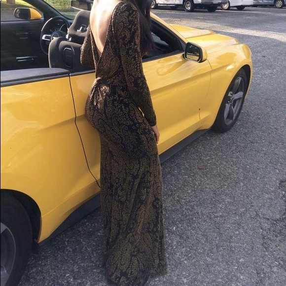 Black and Gold Prom Dress - Picture 1 of 2